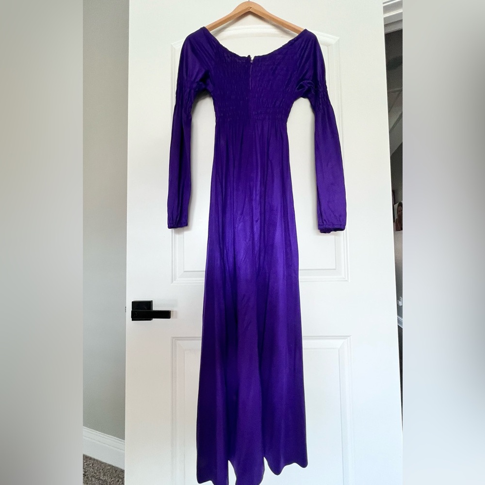 Vintage smocked renaissance maxi dress gown
